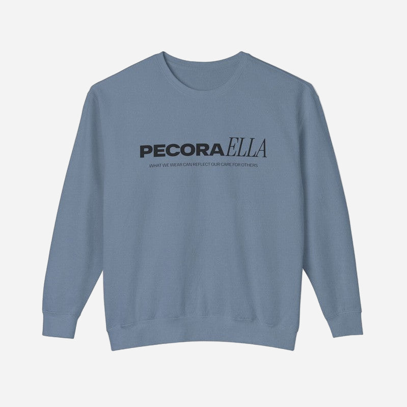 Pecoraella Crew Sweatshirt-Blue Jean